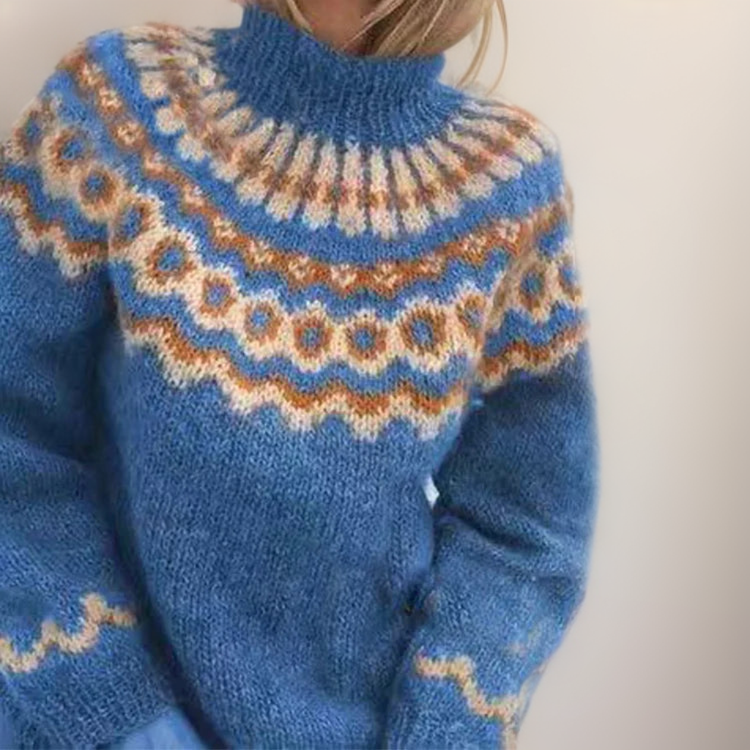 Ellinor™ | Rollkragenpullover im Norweger-Muster